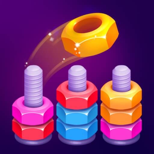 カラーゲームとソートパズル - ナッツアンドボルトのアイコン