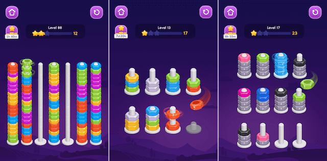 カラーゲームとソートパズル - ナッツアンドボルトのイメージ